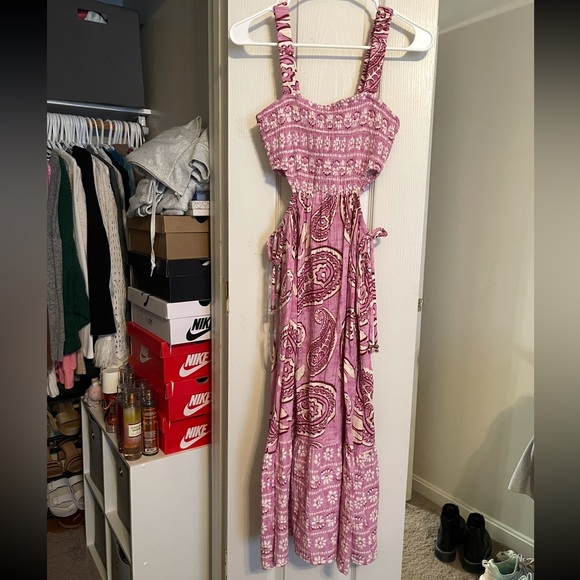 Pink Patterned Maxi Dress - Picture 1 of 3